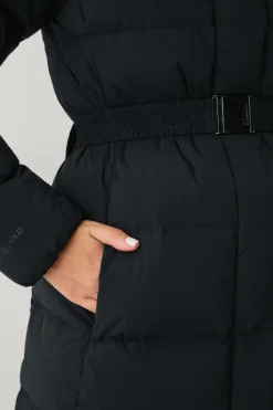 Áhkká Dunfrakke Gold Long Down Coat Matte Sort Online