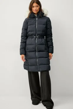 Áhkká Dunfrakke Gold Mid Down Coat Matte Sort Sale