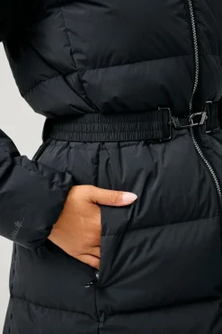 Áhkká Dunfrakke Gold Mid Down Coat Matte Sort Sale