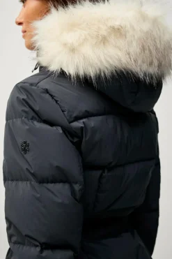 Áhkká Dunfrakke Gold Mid Down Coat Matte Sort Sale