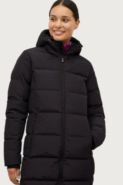 Áhkká Dunfrakke med hætte Sort