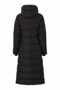 Áhkká Dunfrakke med hætte Sort