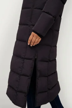 Áhkká Dunfrakke med hætte Sort