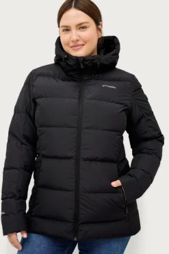 Áhkká Overtøj|Overtøj>Dunjakke Down Jacket w Hood Sort mat sort