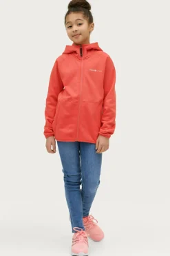 Áhkká Trøjer & Cardigans>Fleecetrøje Powerfleece Jr Mørk koral