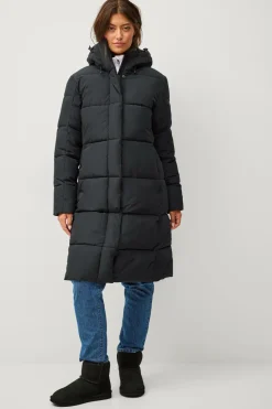 Áhkká Frakke Warm Mid Length Parka W Sort Sale