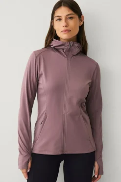 Áhkká Hættetrøje Power Fleece FZ Hoodie Mørkrosa Online