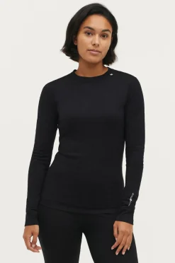 Áhkká Skiundertøj|Skiundertøj>Langærmet undertrøje Merino Wool LS Tee W Black mdf/metal