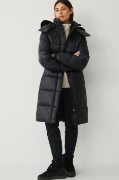 Áhkká Parka Gold Shiny Parka w Detachable Hood Sort Outlet