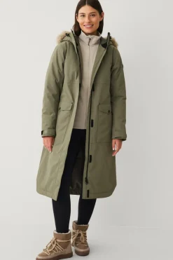 Áhkká Parka Urban Padded Long Parka W mosgrøn Hot
