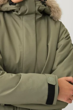 Áhkká Parka Urban Padded Long Parka W mosgrøn Hot