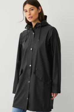 Áhkká Regnjakke PU Parka W Sort Clearance