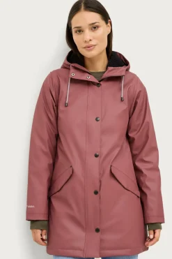 Áhkká Regnparkacoat med plysfor Brunrosa Sale