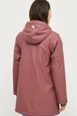 Áhkká Regnparkacoat med plysfor Brunrosa Sale