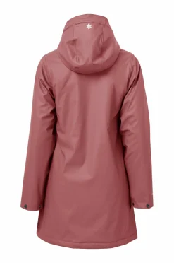 Áhkká Regnparkacoat med plysfor Brunrosa Sale