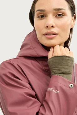 Áhkká Regnparkacoat med plysfor Brunrosa Sale