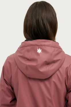 Áhkká Regnparkacoat med plysfor Brunrosa Sale