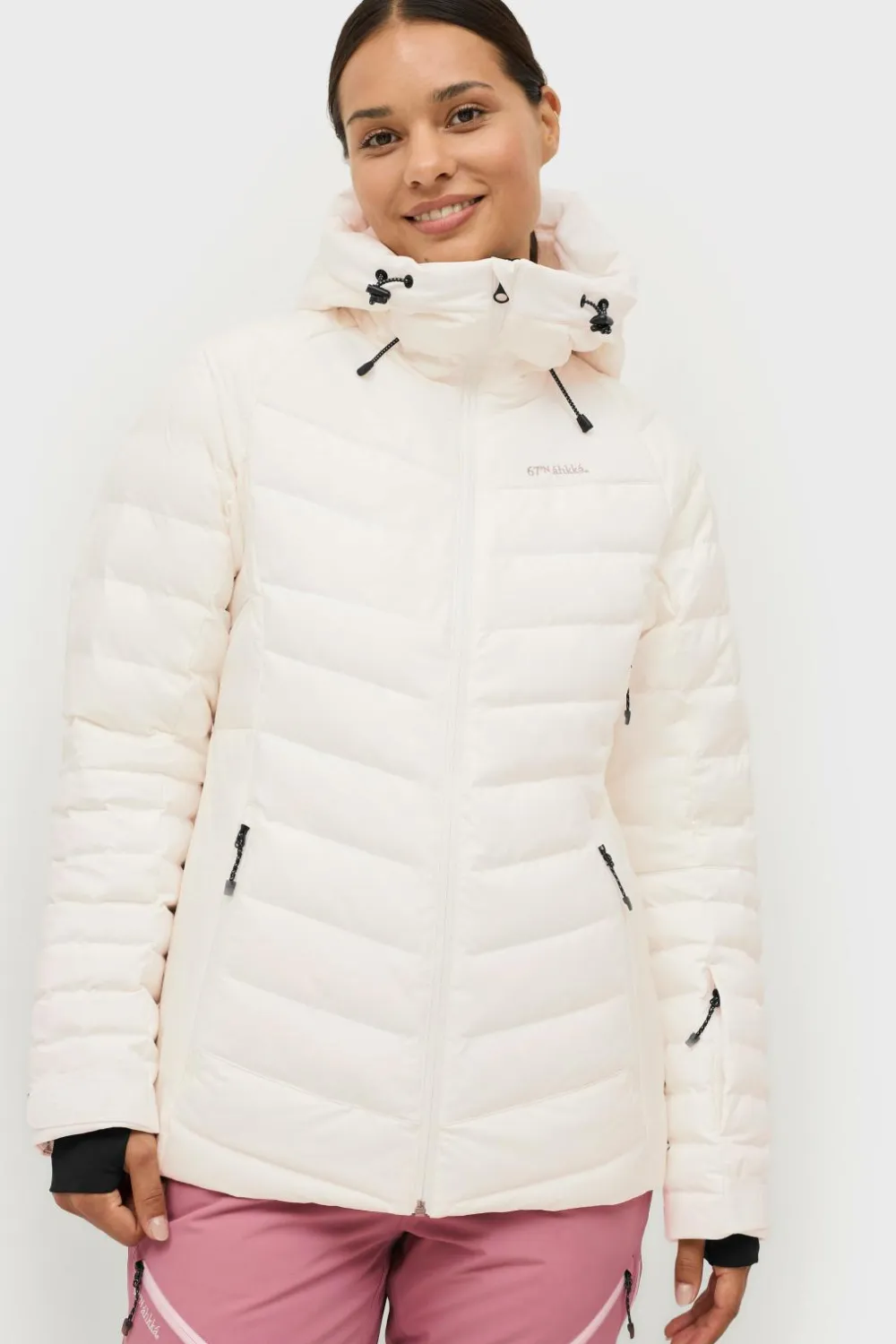 Áhkká Skidjacka Quilted Ski Jacket Cremehvid Clearance