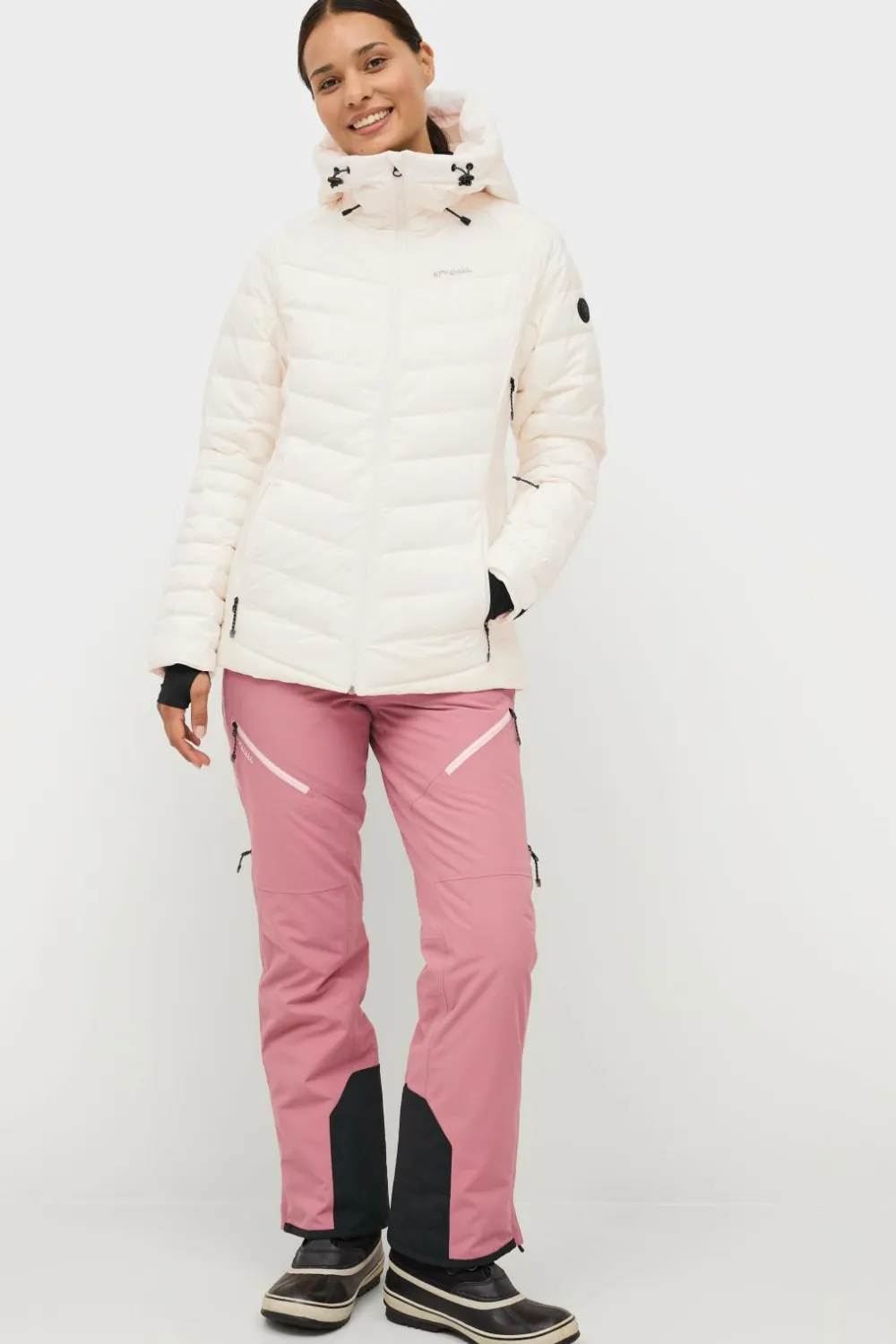 Áhkká Skidjacka Quilted Ski Jacket Cremehvid Clearance