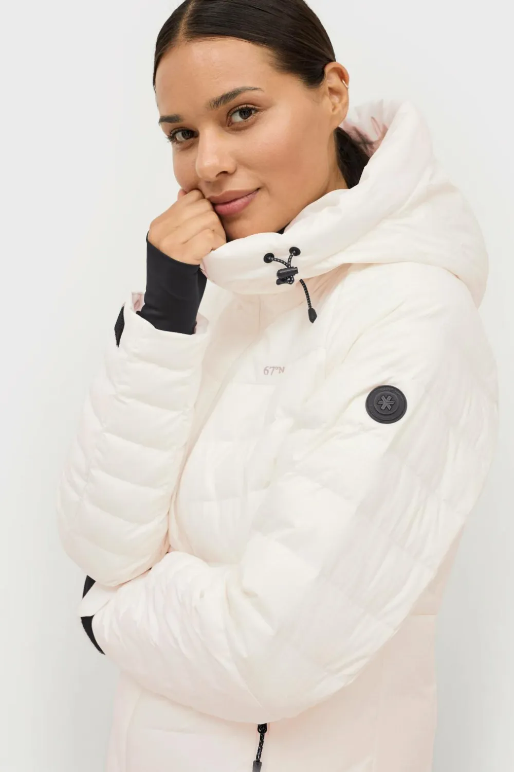 Áhkká Skidjacka Quilted Ski Jacket Cremehvid Clearance
