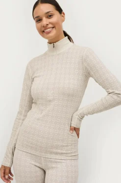 Áhkká Skiundertøj|Skiundertøj>Termisk top Gold Underwear LS Tee Cremehvid