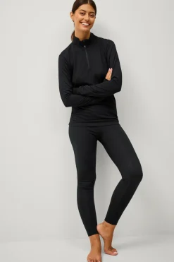 Áhkká Skiundertøj|Skiundertøj>Termisk top Merino Wool LS Halfzip W Sort