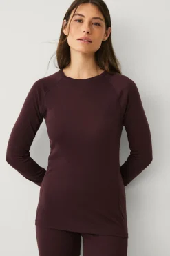 Áhkká Skiundertøj|Skiundertøj>Undertøjstrøje LS Tech W Chokoladebrun