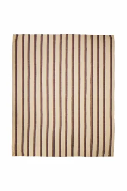 HKliving Sengetæpper>Vida stribet sengetæppe kastanje/creme Multi