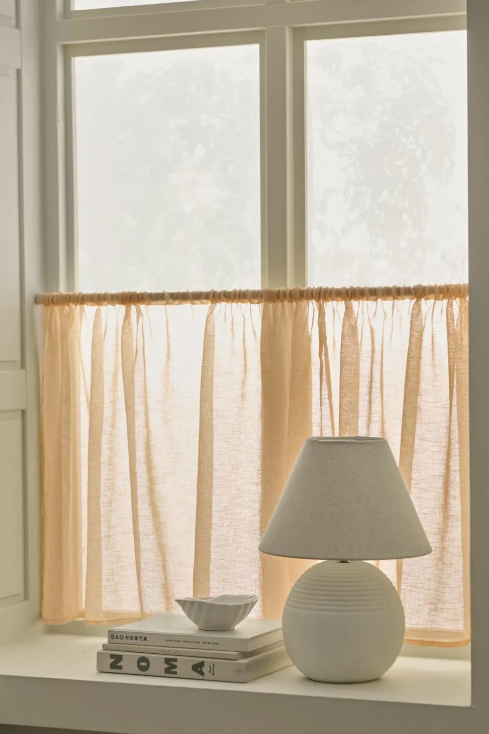 &Home Foldegardiner>Café-gardin Mila Rustbeige