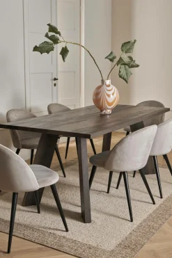 &Home Country spisegruppe med 1 bord + 6 stole Brun bord / beige stole Best