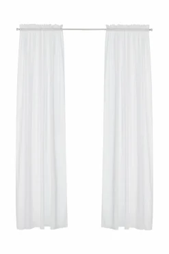 &Home Gardinlængder Med Løbegang>Gardin med løbegang i bomuldsvoile 2-pak Hvid