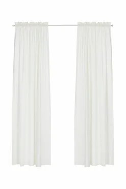 &Home Julegardiner|Gardinlængder Med Løbegang>Gardin med løbegang i halvpanama 2-pak Hvid