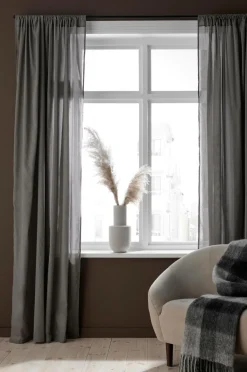 &Home Gardin med løbegang i bomuldsvoile 2-pak Grå Hot