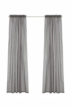 &Home Gardin med løbegang i bomuldsvoile 2-pak Grå Hot