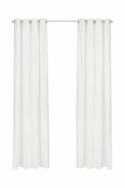 &Home Julegardiner|Gardiner Med Sejlring>Gardin med ringe i halvpanama 2-pak Offwhite