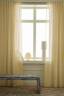 &Home Persienner|Gardinlængder Med Rynkebånd>Gardinlængde med multibånd Mila 2-pak Lys gul