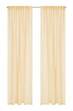 &Home Persienner|Gardinlængder Med Rynkebånd>Gardinlængde med multibånd Mila 2-pak Lys gul