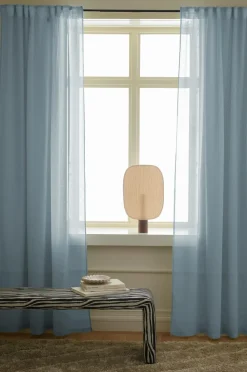 &Home Gardinlængde med multibånd Mila 2-pak Lyseblå Clearance