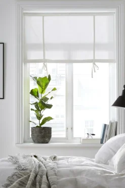 &Home Julegardiner|Foldegardiner>Roll up-gardin af halvpanama Hvid