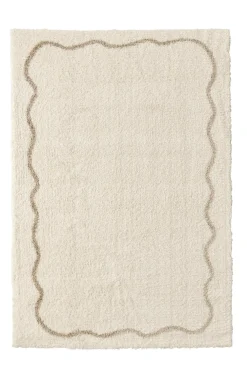 &Home Luv- & Ryatæpper>Ryatæppe Lugo Wave Hvid/beige