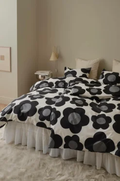 &Home Sengesæt Heaven Flower 2 dele Gråsvart Clearance