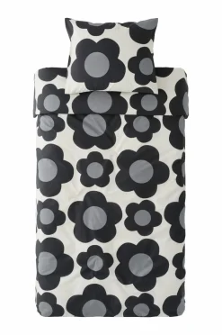 &Home Sengesæt Heaven Flower 2 dele Gråsvart Clearance