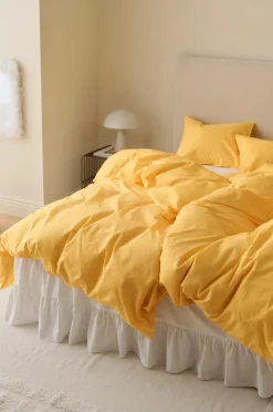 &Home Sengesæt Heaven i bomuld, 2 dele Gul Online