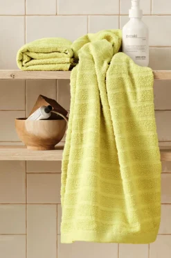 &Home Sæt med frottéhåndklæder Day 2 dele Gul Discount