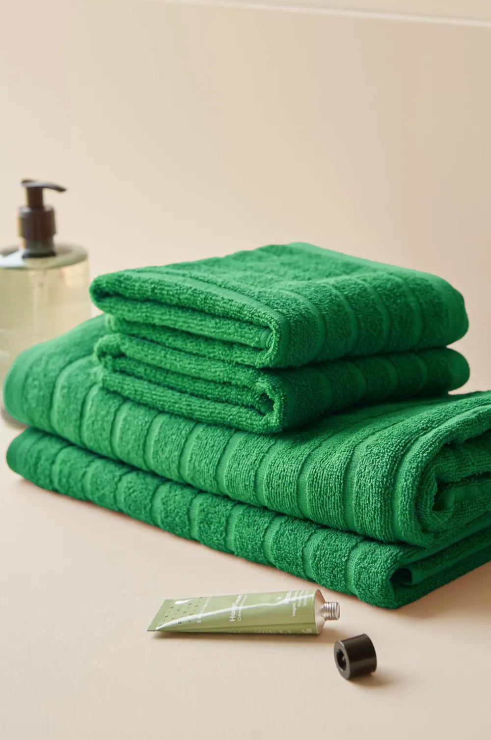 &Home Badeværelsestekstiler>Sæt med frottéhåndklæder Day 4 dele Grøn