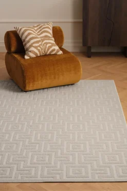 &Home Tæppe Daisy Square Hvid Hot