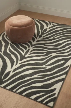 &Home Tæppe Lotus Zebra Gråhvid