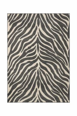 &Home Tæppe Lotus Zebra Gråhvid