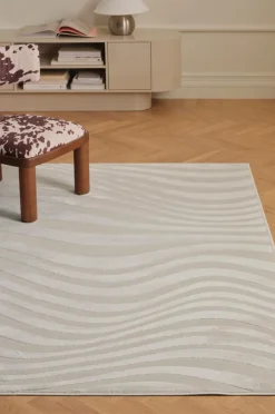 &Home Fladvævede Tæpper>Tæppe Pansy Swirl Benhvid