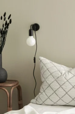 &Home Væglamper>Væglampe John Mat sort